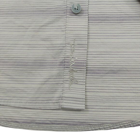 Travis Mathew Shirt Mens Medium Gray Short Sleeve Lightweight Striped Casual - Picture 4 of 10